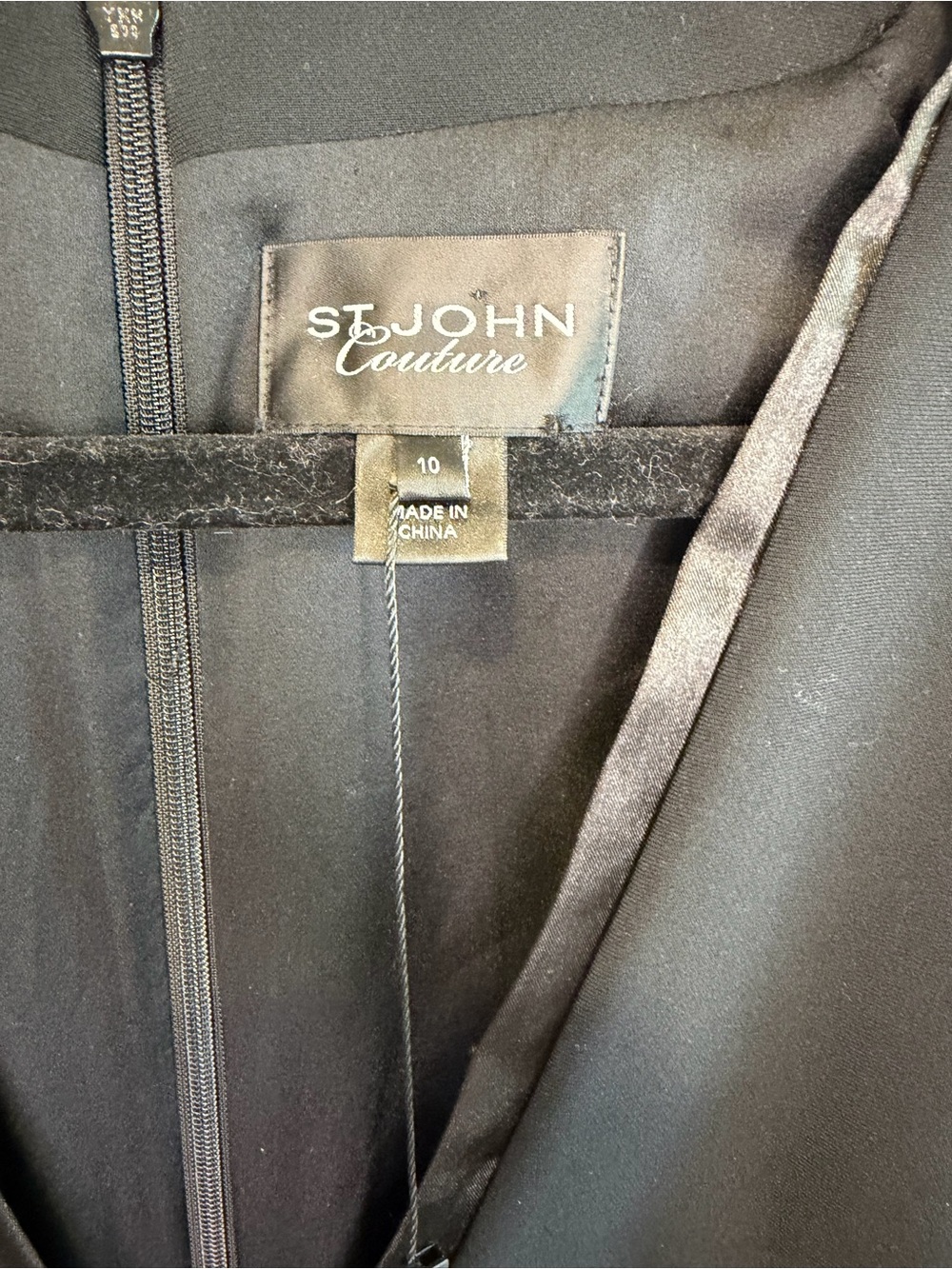 St John Couture Black Formal Evening Dress Satin Bow Detail Size 10 NWT Read - Picture 5 of 12